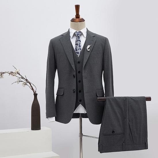 Maverick Gentle Dark Gray 3 Pieces Slim Fit Custom Formal Menswear_2