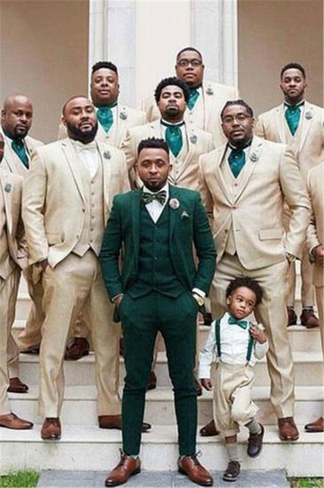 Lazarus Light Champagne Slim Fit Notched Lapel Wedding Suit For Groomsmen_1