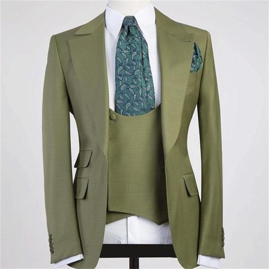 Chic Camron Three Pieces Peaked Lapel Bespoke Men Suit for Prom_2
