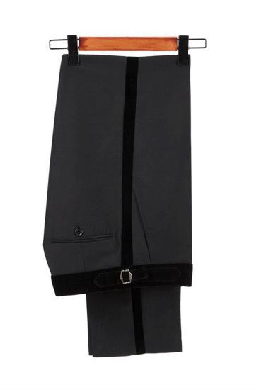 Fashion  Lapel Double Breasted Prom Suit | Belt Leopard Black Jacquard Men's Suit for Wedding_4