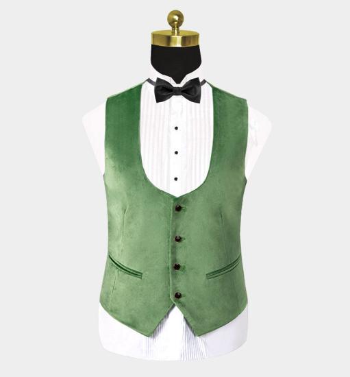Jaxon Newest Green Velvet Three Pieces Tuxedo | Double Breasted Men Suits_3