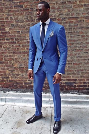 Kermit Lastest Royal Blue Two Pieces Peaked Lapel Prom Men Suit_1