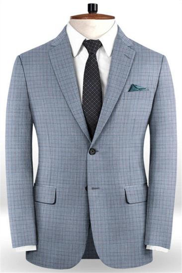 Gentle Slim Fit 2 Pieces Men's Business Suit | Best Groomsmen Men Wedding Plaid Suits