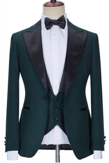 Popular Three Pieces Slim Fit Bespoke Prom Men Suits with Black Lapel | happnessmall_1