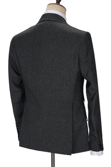Happnessmall Trendy Formal Black Three Pieces Peaked Lapel Business Men Suits_2