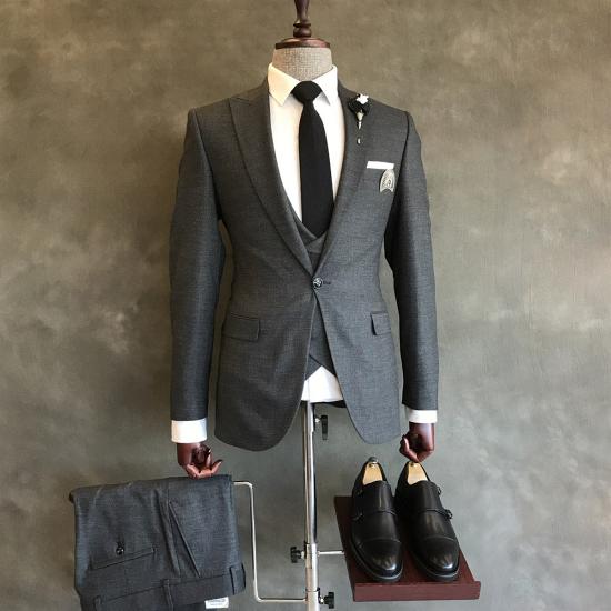 Classic All Black Button Slim Fit Formal Menswear | Happnessmall_2