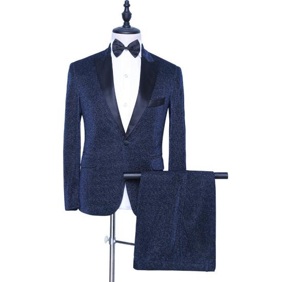 Ayla Sparkly Dark Navy Peaked Lapel Fashion Men Suits for Prom_2