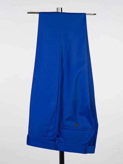 Royal Blue 2ps Peaked Lapel Slim Fit Men Suits | Happnessmall_4