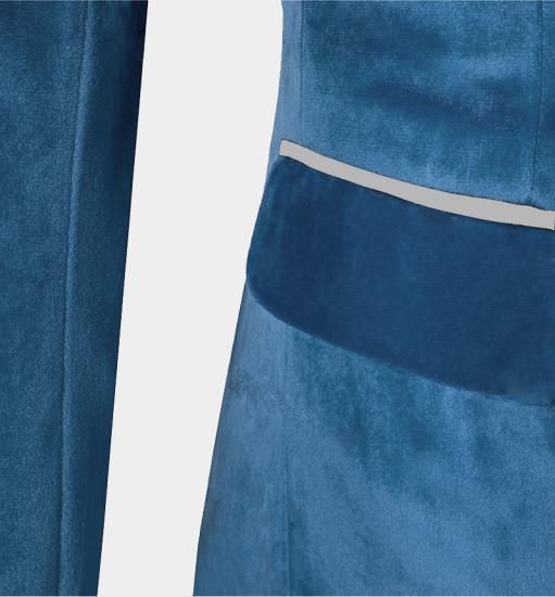 Jaxon Newest Cerulean Blue Velvet Tuxedo | Three Pieces Close Fitting Men's Suit_4