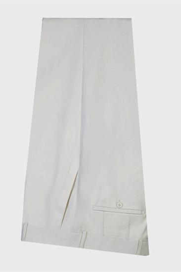 Unique New Arrival White Peaked Lapel Slim Fit Men Suits for Wedding_3