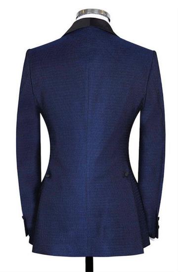 Andrew Newest Dark Navy Three Pieces Slim Fit Shawl Lapel Wedding Suits for Men_3