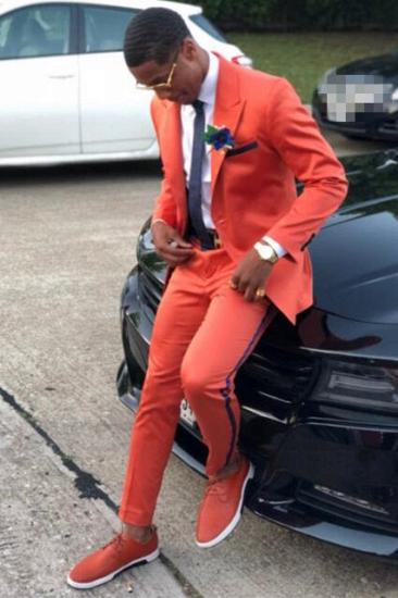 Victoria Fashion Slim fit Two Pieces Peaked Lapel Prom Men Suits_1