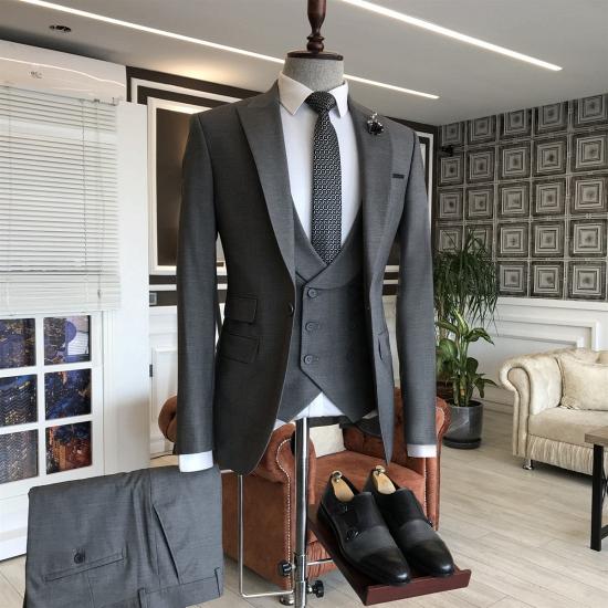 Frostfire New Arrival 3-Pieces Peaked Lapel Double Breasted Waistcoat Formal Menswear_2