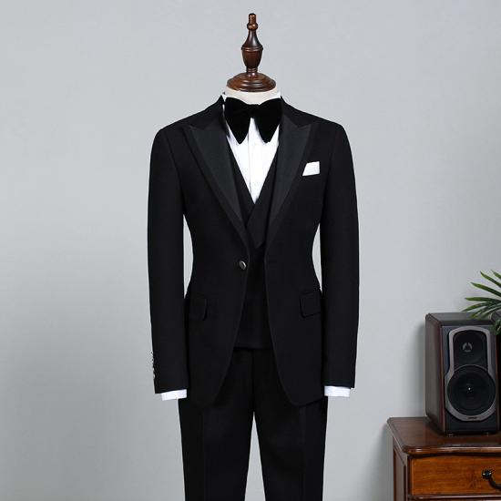 Joseph Classic Peaked Lapel Slim Fit Tailored 3 Pieces Business Suit_2