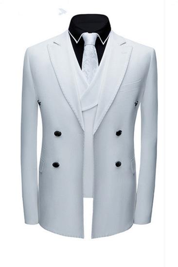 Wilder Modern White Slim Three Pieces Formal Business Men Suits_1