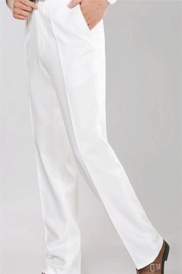Modern White Shawl Lapel Jacquard Groom Suits | Elegant Slim Fit Tuxedos for Wedding 2 Pieces_2