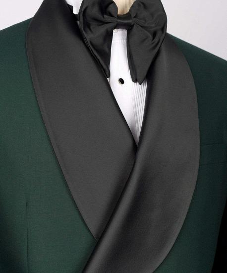 Greyson High Quality Green Double Breasted Shawl Lapel Men Wedding Suits_3