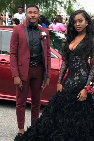 Rutherford Bespoke Slim Fit Two Piece Prom Suit with Black Lapel_1