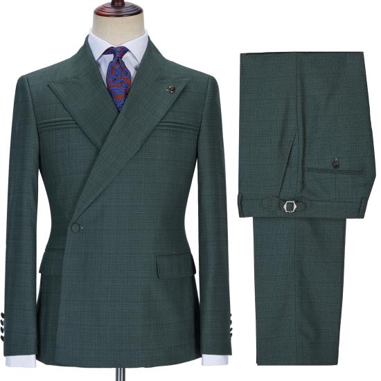 Glamorous Close Fitting Peaked Lapel Ruffles Men Suits for Prom | happnessmall_3