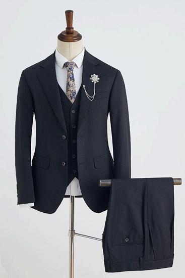 Abigail Popular All Black 2 Button Slim Fit Custom Business Suit_1