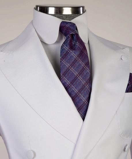 Amelia Elegant White Peaked Lapel Two Pieces Close Fitting Wedding Suits_2