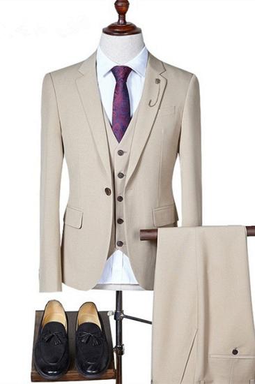 Chic Three Pieces Notched Lapel Formal Business Men Suits_1