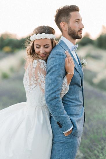 Ocean Blue Linen Summer Beach Groom Wedding Set | Two Button Casual Suit_2