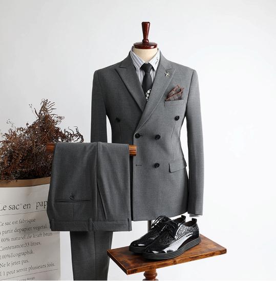 New Arrival Double Breasted Peaked Lapel Business Men Suits | happnessmall_2