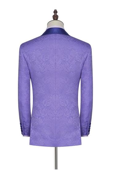 Special Design Lavender Jacquard Silk Shawl Lapel Popular Prom Suits_2