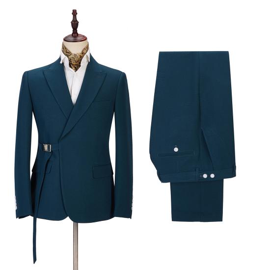 New Arrival Fashion Peaked Lapel Slim Fit Formal Business Men Suits_3