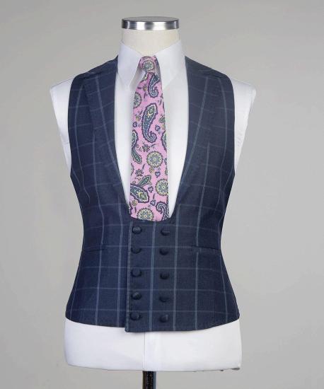 Ryker Handsome Navy Plaid Slim Fit High Quality Men Suit For Business_2