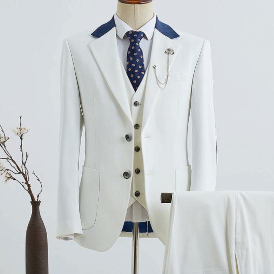 Nolan Stylish White 3 Pieces Slim Fit Business Suit For Men_2