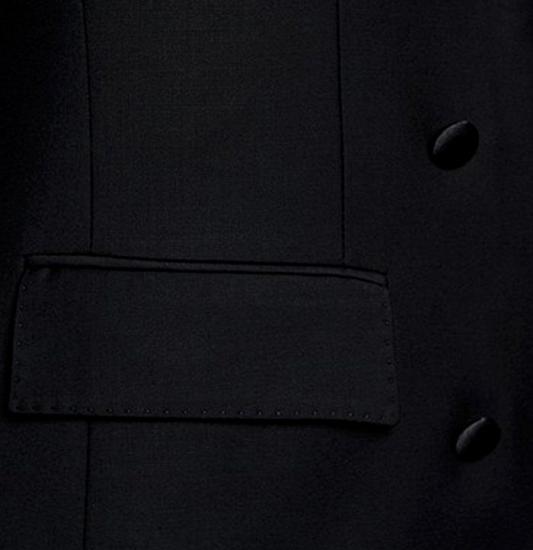 Latest Design Black Double Breasted Silk Shawl Lapel Wedding Tuxedo | Luxury Business Men Suits with 2 Pieces_4