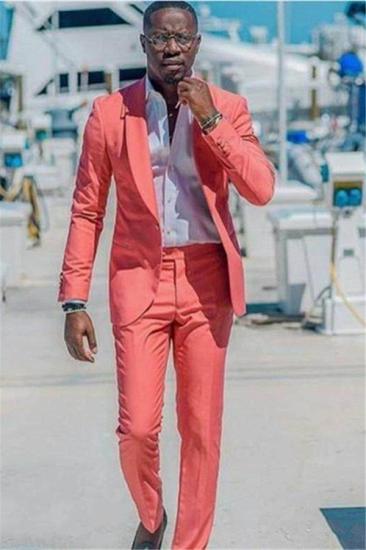 Grayson Fashion Peach Two-Piece Slim Fit Shawl Lapel Bespoke Mens Prom Outfits_1