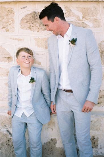 Linen Blue Slim Fit Groom Wedding Tuxedo | Simple Summer 2 Piece Men Suit_1