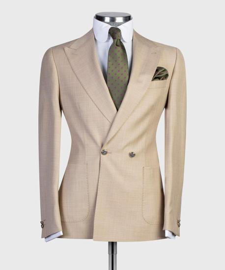 Samuel Stylish Champagne Peaked Lapel Double Breasted Prom Men Suits_4