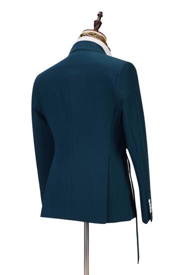 New Arrival Fashion Peaked Lapel Slim Fit Formal Business Men Suits_2