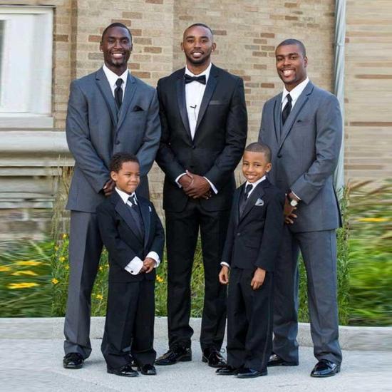 Maximus Classic Black Two Piece Wedding Groom Suit with Silk Lapel_2