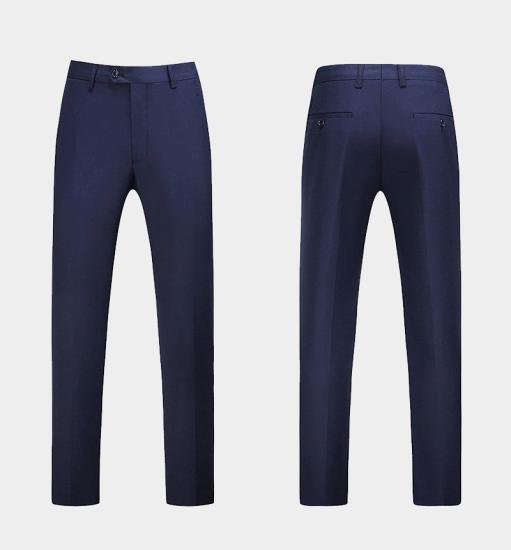 Wilder Modern Navy Blue Shiny Notched Lapel Prom Men Suits_4