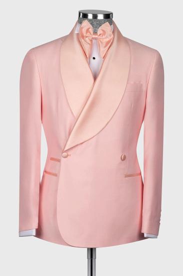 Greyson Handsome Pink Double Breasted Shawl Lapel Two Pieces Men Wedding Suits_1