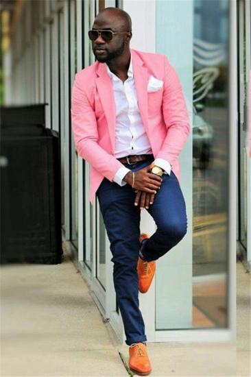 Caspian Smart Candy Pink Two Pieces Prom Mens Suit Online_1