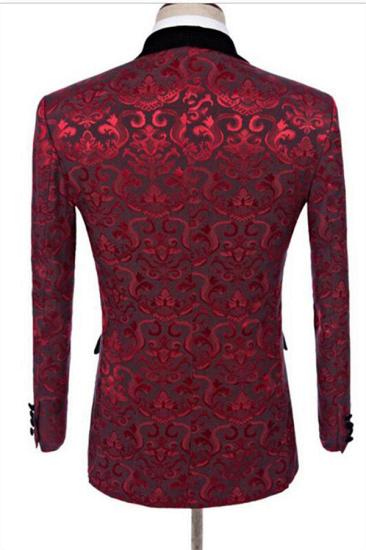 Modern Flower Slim Fit Pattern Prom Suits | Fashion Three Pieces Jacquard Men Suits_2