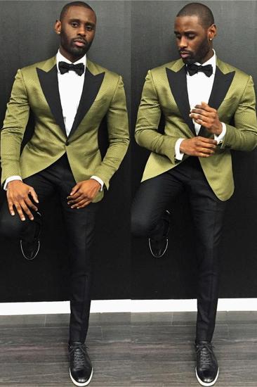 Caius Handsome One Button Slim Fit Prom Men Suit with Black Lapel_1