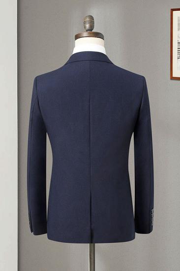 Popular Navy Blue Notched Lapel Best Fitted Men Suits_2