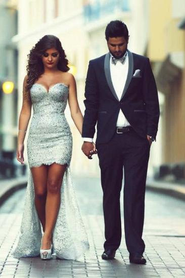 Elegant Simple Black Slim Fit Shawl Lapel 2 Pieces Prom Suits_2