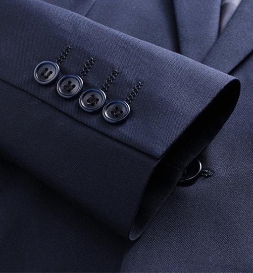 Wilder Modern Navy Blue Shiny Notched Lapel Prom Men Suits_5