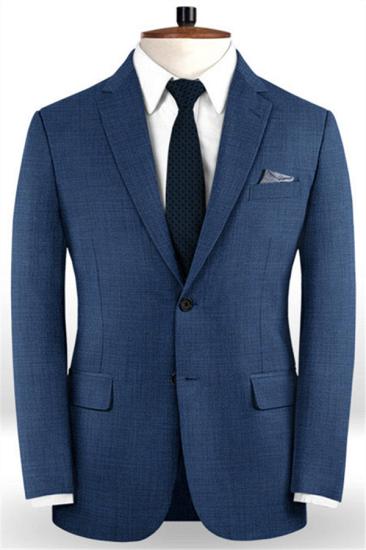 Gentle Navy Blue 2 Pieces Mens Suit with Notch Lapel | Business Tuxedos Wedding Groomsmen Outfit_1