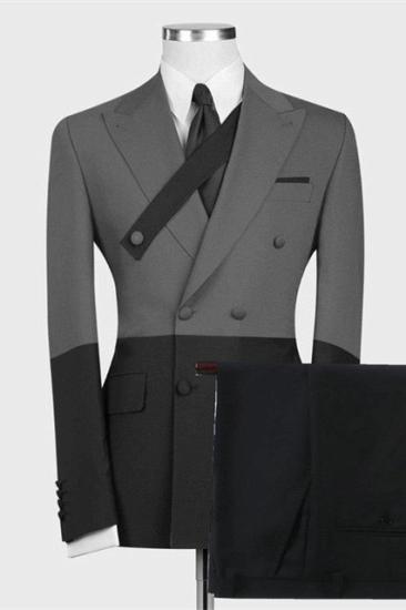 Latest Design Gray and Black Slim Fit Stylish Men Suits Online