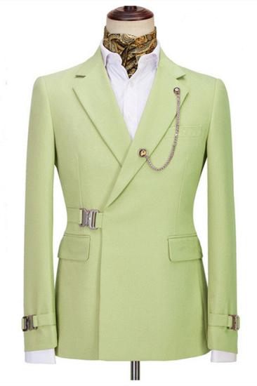 Elegant Shape Olive Green Special Button Notched Lapel Business Men Suits