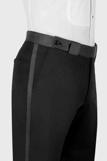 Valor Black Double Breasted Shawl Lapel Wedding Suits For Men_2